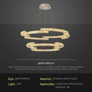 Golden spiral circular crystal pendant light for living room