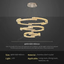 Golden spiral circular crystal pendant light for living room