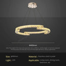 Golden spiral circular crystal pendant light for living room