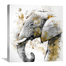 Golden Splatter Elephant Canvas
