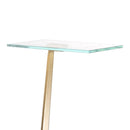 Golden Square Side Table with Marble Base