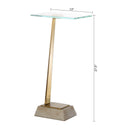Golden Square Side Table with Marble Base