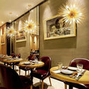Golden starburst ball pendant lamp for living room light