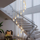Golden teardrop crystal bubble ball pendant lights dining room decor