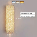 Golden textured glass wall lamp with crystal beads living room