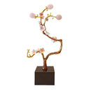 Golden tree pink & white metal decor figurine living room sculpture