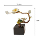 Golden tree plum blossom porcelain sculpture living room decor