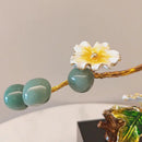 Golden tree plum blossom porcelain sculpture living room decor
