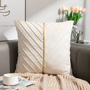 Golden velvet patchwork cushion cover set of 6 for living room