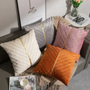 Golden velvet patchwork cushion cover set of 6 for living room
