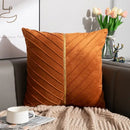 Golden velvet patchwork cushion cover set of 6 for living room