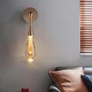 Golden water droplets crystal wall lights bedroom sconce