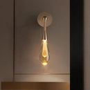 Golden water droplets crystal wall lights bedroom sconce