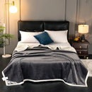 Golden & white double-layer velvet sofa blanket bedroom throw