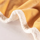 Golden & white double-layer velvet sofa blanket bedroom throw