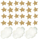 Watercolor Decals Sun & Clouds - Fabric Nursery Wall Art