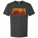 Good Life Sunset License Plate T-Shirt | Multiple Sizes | Lawlor's Custom Sportswear