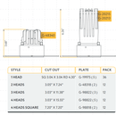 Goodlite Aster 2" Multi Head Trimless Kits