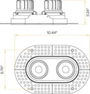 Goodlite G-23362 3.5" 28W 2 Head Oval Trimless Gimbal Selectable CCT