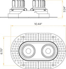 Goodlite G-23362 3.5" 28W 2 Head Oval Trimless Gimbal Selectable CCT