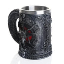 Gothic baphomet resin stainless steel tankard bar decor