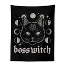 Gothic boss witch cat witchcraft black tapestry bedroom wall decor
