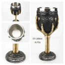 Gothic dragon skull goblet stainless steel dining room wine glass