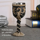 Gothic dragon skull goblet stainless steel dining room wine glass
