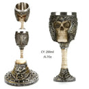 Gothic dragon skull goblet stainless steel dining room wine glass