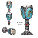 Gothic dragon skull goblet stainless steel dining room wine glass