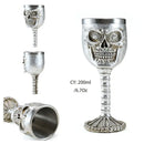 Gothic dragon skull goblet stainless steel dining room wine glass