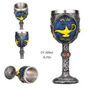 Gothic dragon skull goblet stainless steel dining room wine glass