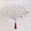 Gothic gold filigree lace fan red white & black party decor