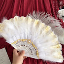 Gothic gold filigree lace fan red white & black party decor