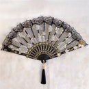 Gothic gold filigree lace fan red white & black party decor