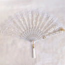 Gothic gold filigree lace fan red white & black party decor