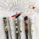 Gothic gold filigree lace fan red white & black party decor