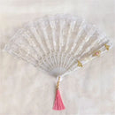 Gothic gold filigree lace fan red white & black party decor