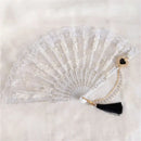 Gothic gold filigree lace fan red white & black party decor