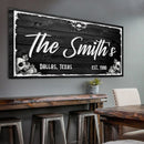 Family Gothic Skull Sign -  Customized Modern Gothic Decor For Living Room