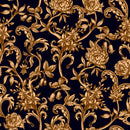 Dark Wallpaper with Gold Flowers