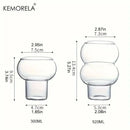Gourd shaped glass cup set with wooden handle – kitchen drinkware