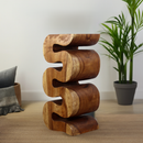 Haussmann Wood Wave Verve Accent Snake Table 12x14x30 in Height Walnut Oil