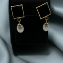 Black Onyx & Pearl Earrings | 14k Gold | .25" x .75" | Jules Jewelbox