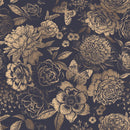 Contemporary Modern Vintage Floral Wallpaper