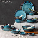 DecorBites™ Beautiful Blue Ceramic Bowl Kiln Dinnerware Dish