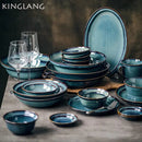 DecorBites™ Beautiful Blue Ceramic Bowl Kiln Dinnerware Dish