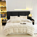 Gradient gray faux fur bedding set bedroom duvet cover