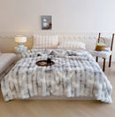 Gradient grey cashmere fleece chunky knit throw – bedroom blanket