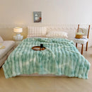 Gradient grey cashmere fleece chunky knit throw – bedroom blanket
